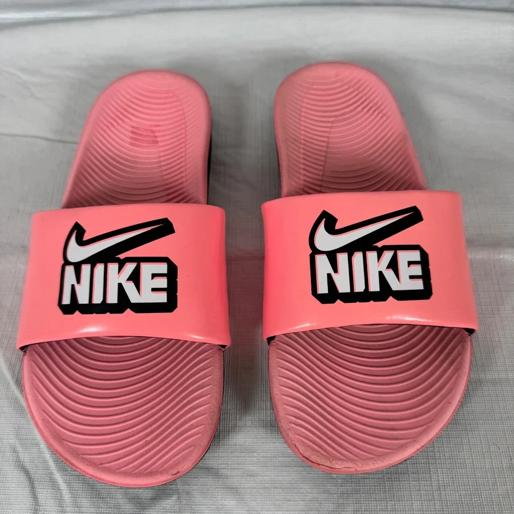 Nike Kawa Slide Kids Pink Foam White Black DD3242-600 Size 5Y